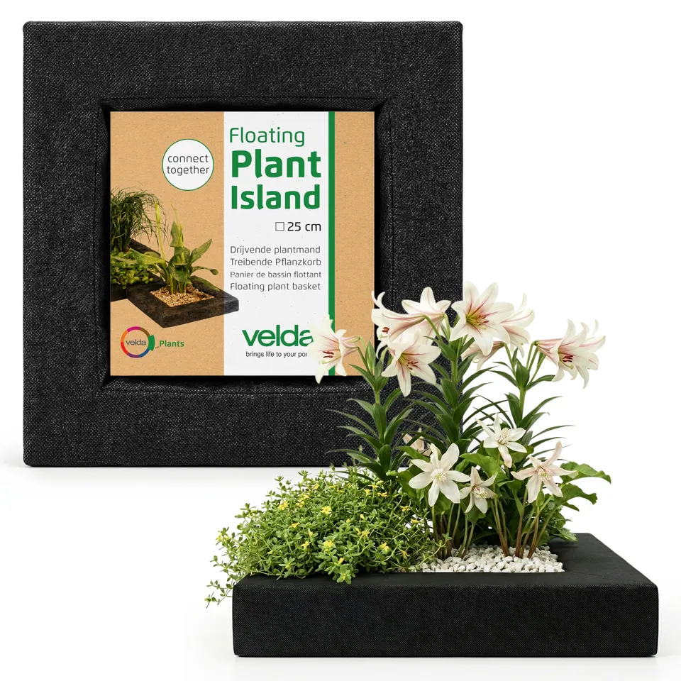 velda-floating-plant-island-eckig-25-cm-schwimmender-pflanzkorb image 1