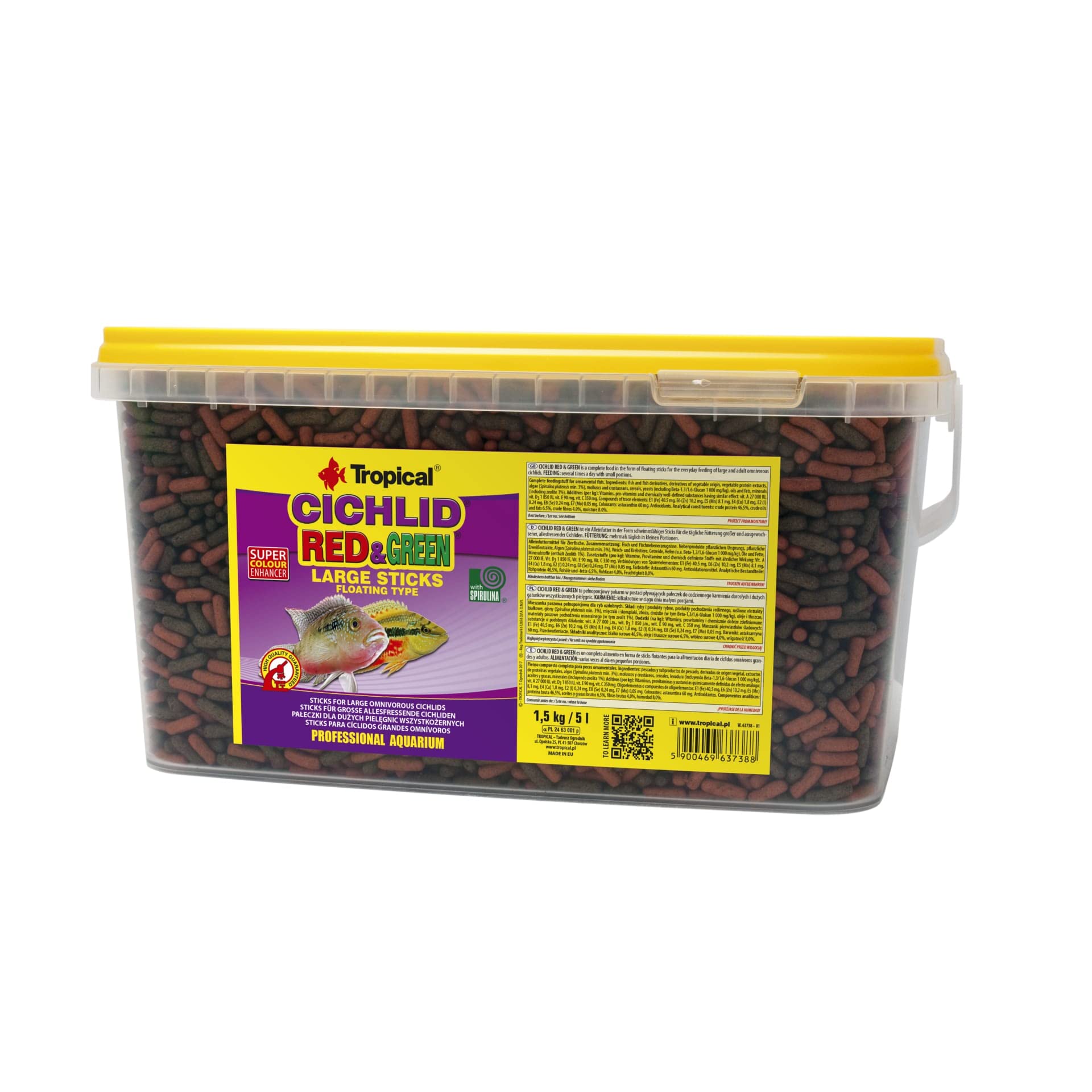 tropical-cichlid-red-green-large-sticks-2-l-f-r-gro-e-cichliden image 1