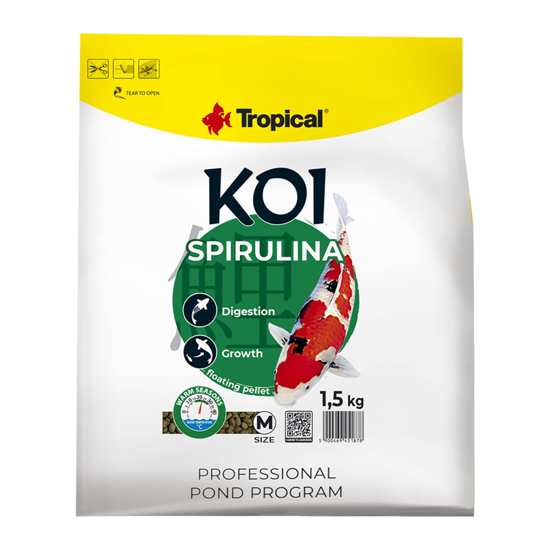 tropical-koi-spirulina-pellet-size-m-1000-ml-320-g-sommer-teichfutter-15-30-c image 2