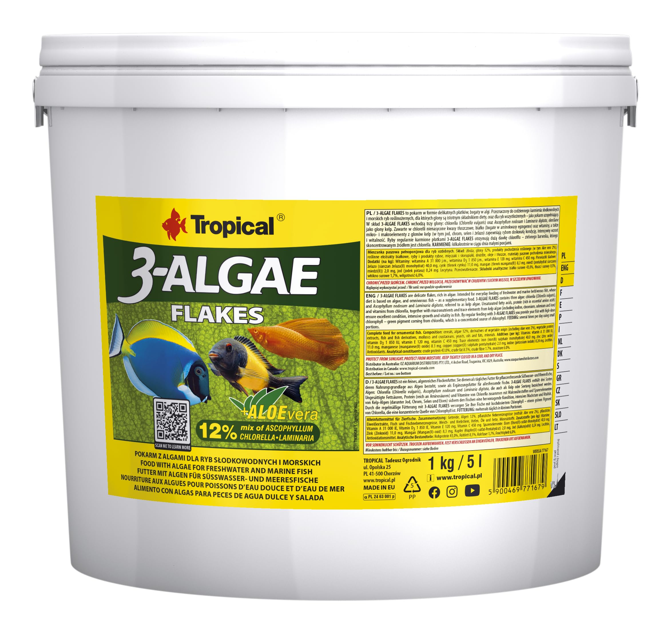 tropical-3-algae-flakes-flockenfutter-mit-3-algen-5l image 1