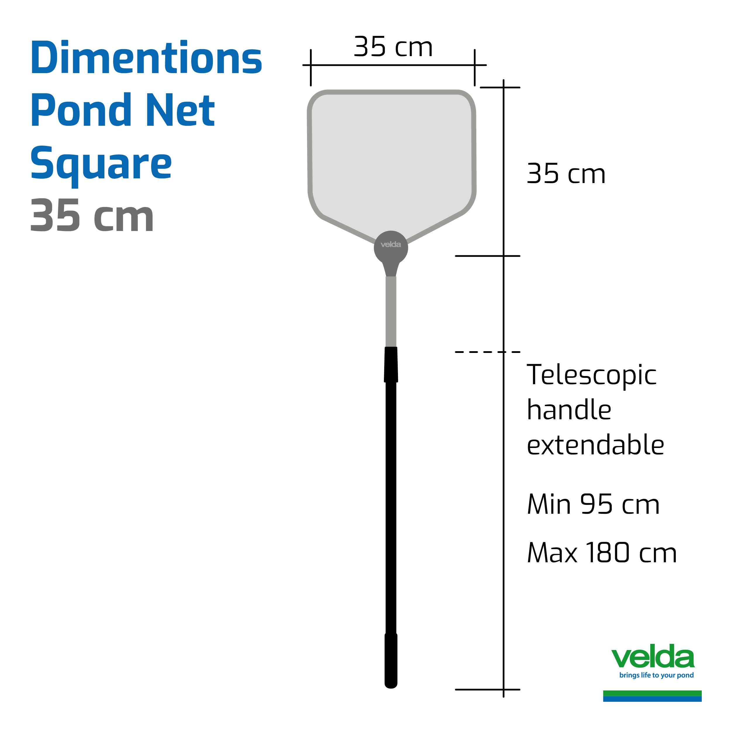 velda-pond-net-viereckig-35-cm-kescher-mit-teleskopstiel image 2