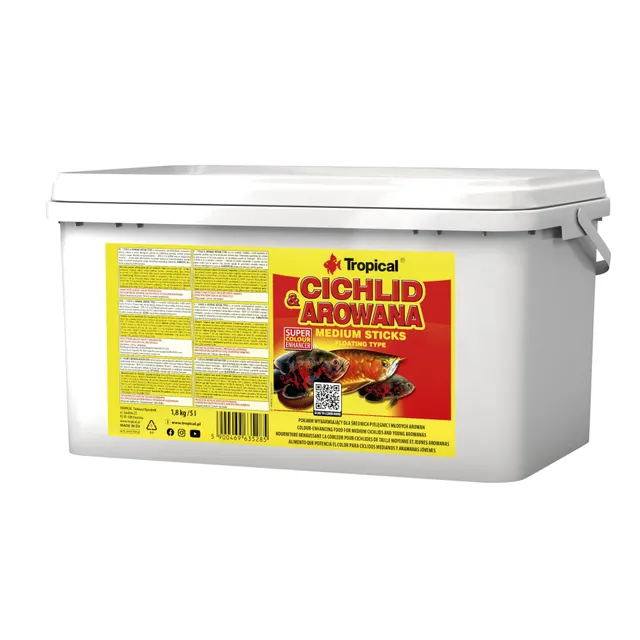 tropical-cichlid-arowana-medium-sticks-mit-astaxanthin-5-liter image 1