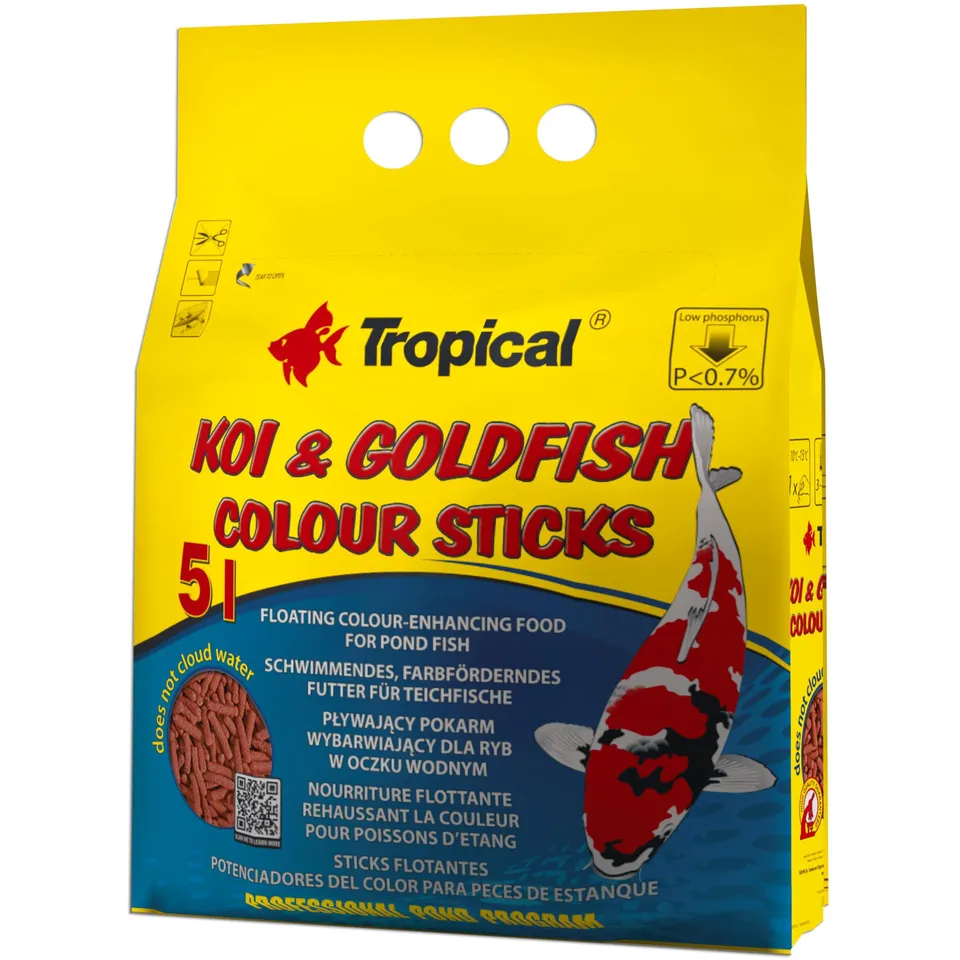 tropical-koi-goldfish-colour-sticks-teichfischfutter-5l-400g image 1