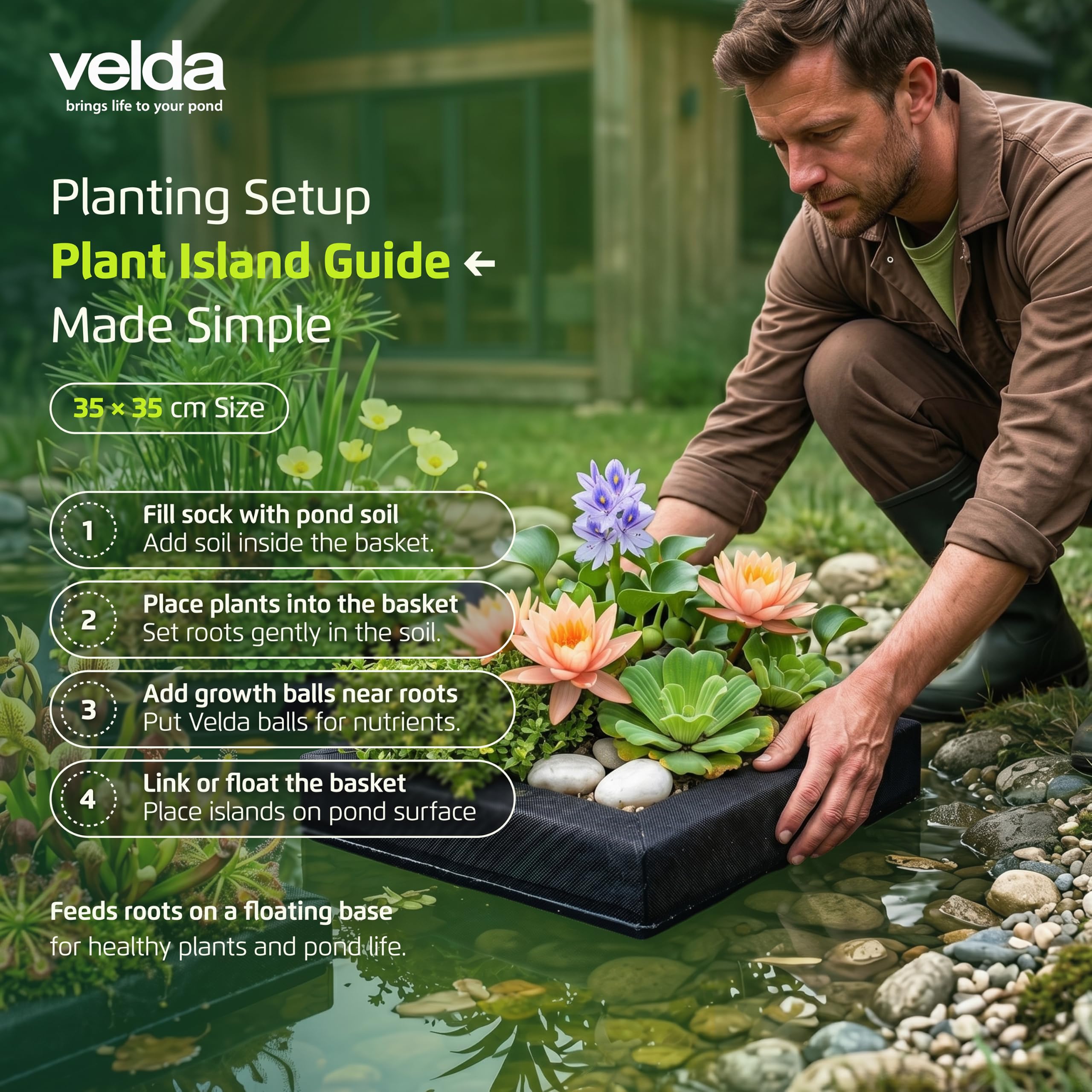 velda-floating-plant-island-pflanzinsel-eckig-35-cm-schwimmender-pflanzenkorb image 5