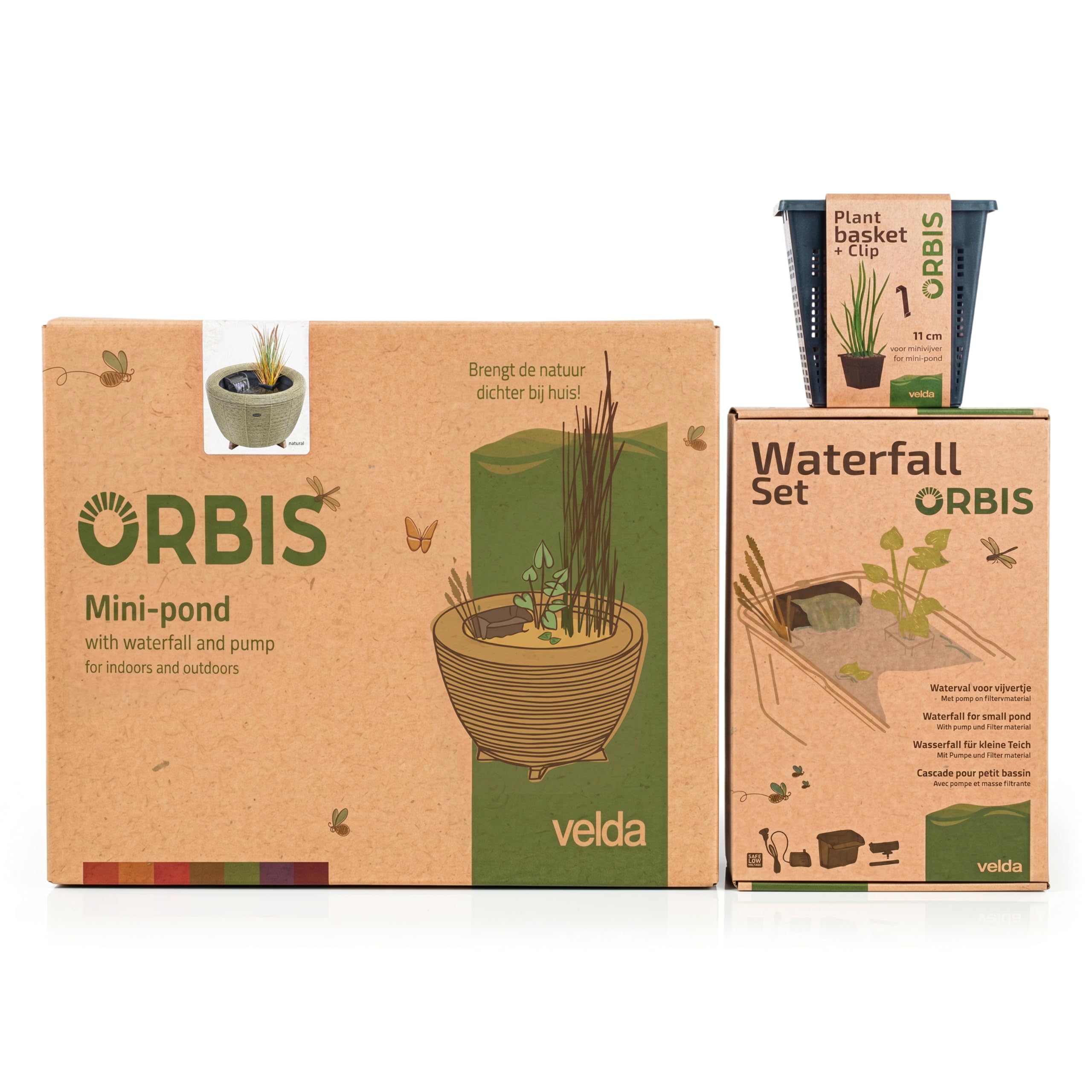 velda-orbis-mini-teich-mit-wasserfall-olivgr-n image 3