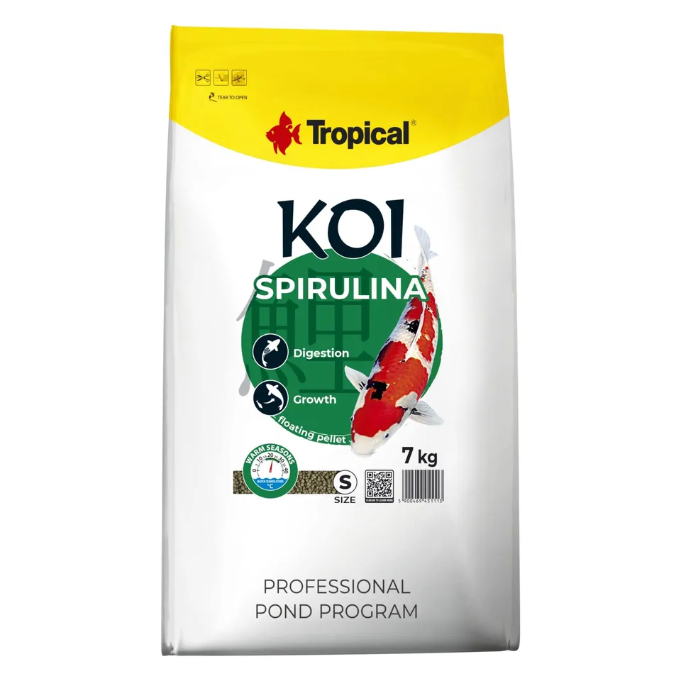 tropical-koi-spirulina-pellet-size-s-7-kg-sommer-teichfutter-15-30-c image 1