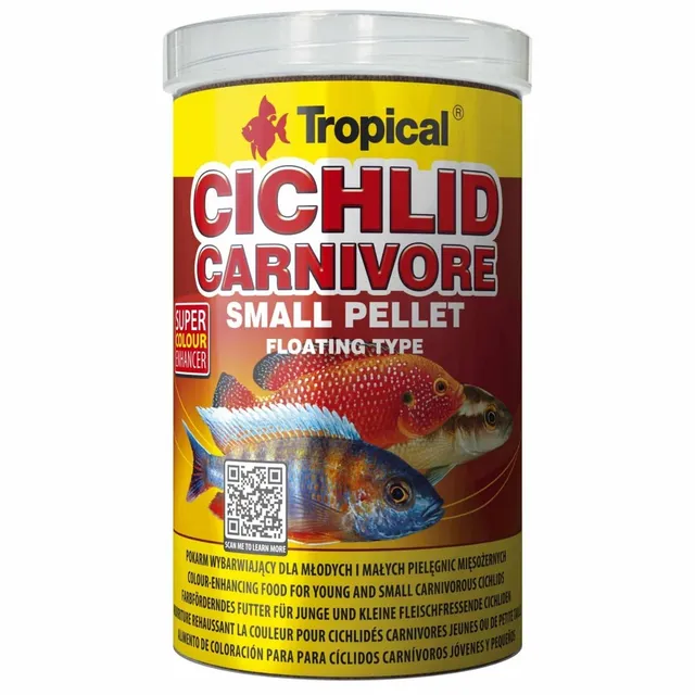 tropical-cichlid-carnivore-small-pellet-schwimmendes-cichliden-granulat-250-ml image 1