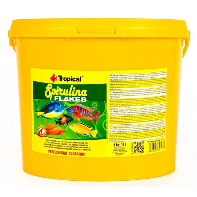 tropical-spirulina-flakes-pflanzliches-flockenfutter-mit-spirulina-5-l image 1