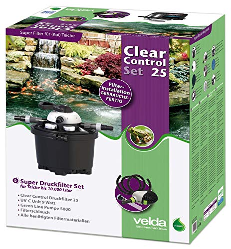 velda-clear-control-25-druckfilter-set-mit-uvc-kl-rer-9-watt-pumpe-und-schlauch image 6
