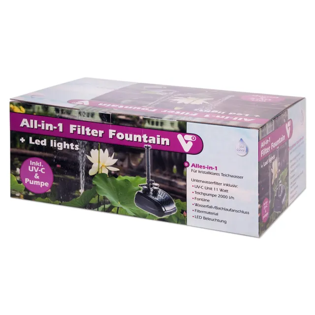 velda-all-in-1-filter-fountain-mit-uv-c-11-w-2000-l-h-pumpe-und-led image 1