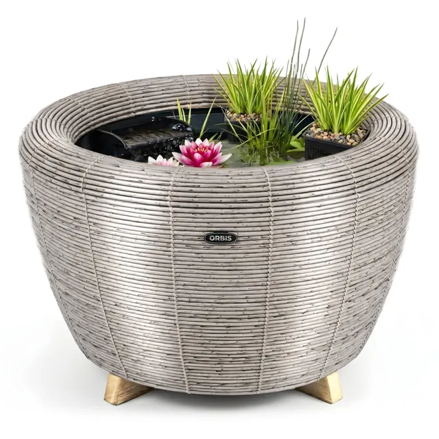 velda-orbis-mini-teich-mit-wasserfall-taupe image 1
