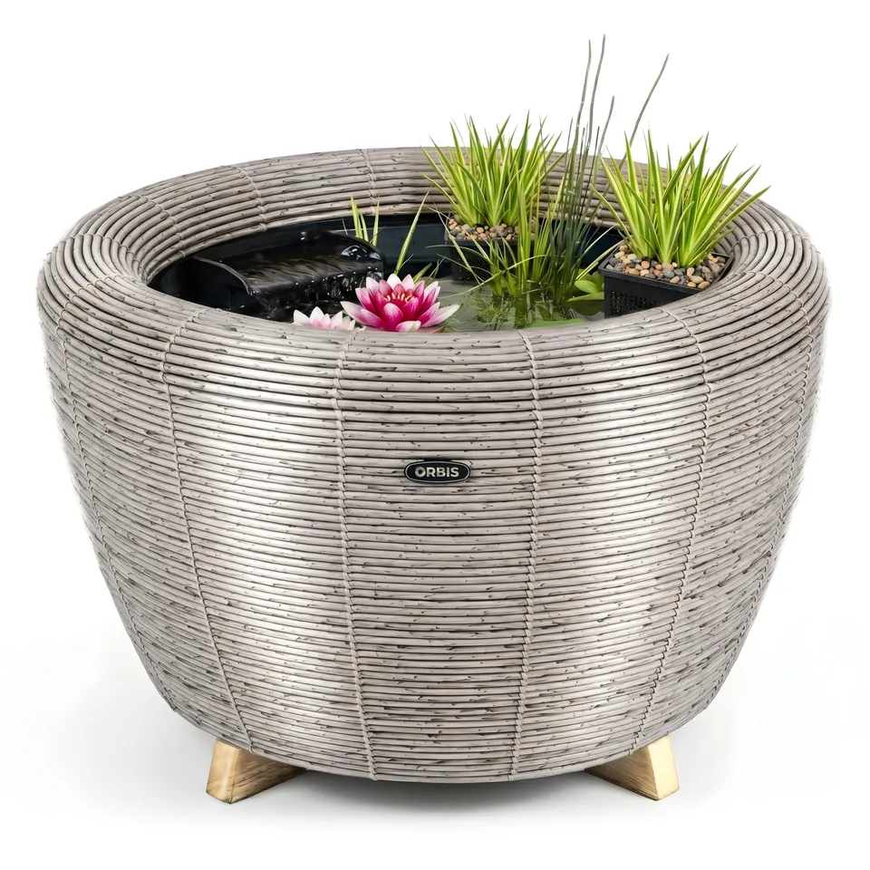 velda-orbis-mini-teich-mit-wasserfall-taupe image 1