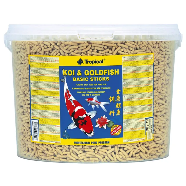 tropical-koi-goldfish-basic-sticks-teichfischfutter-11-liter-900-g image 1