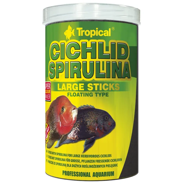 tropical-cichlid-spirulina-large-sticks-f-r-gro-e-cichliden-1-liter image 1