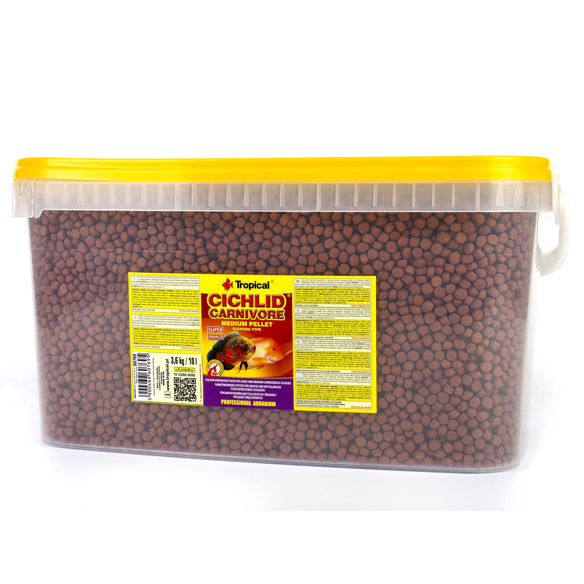 tropical-cichlid-carnivore-pellet-m-10l-schwimmendes-farbfutter-f-r-fleischfress image 1