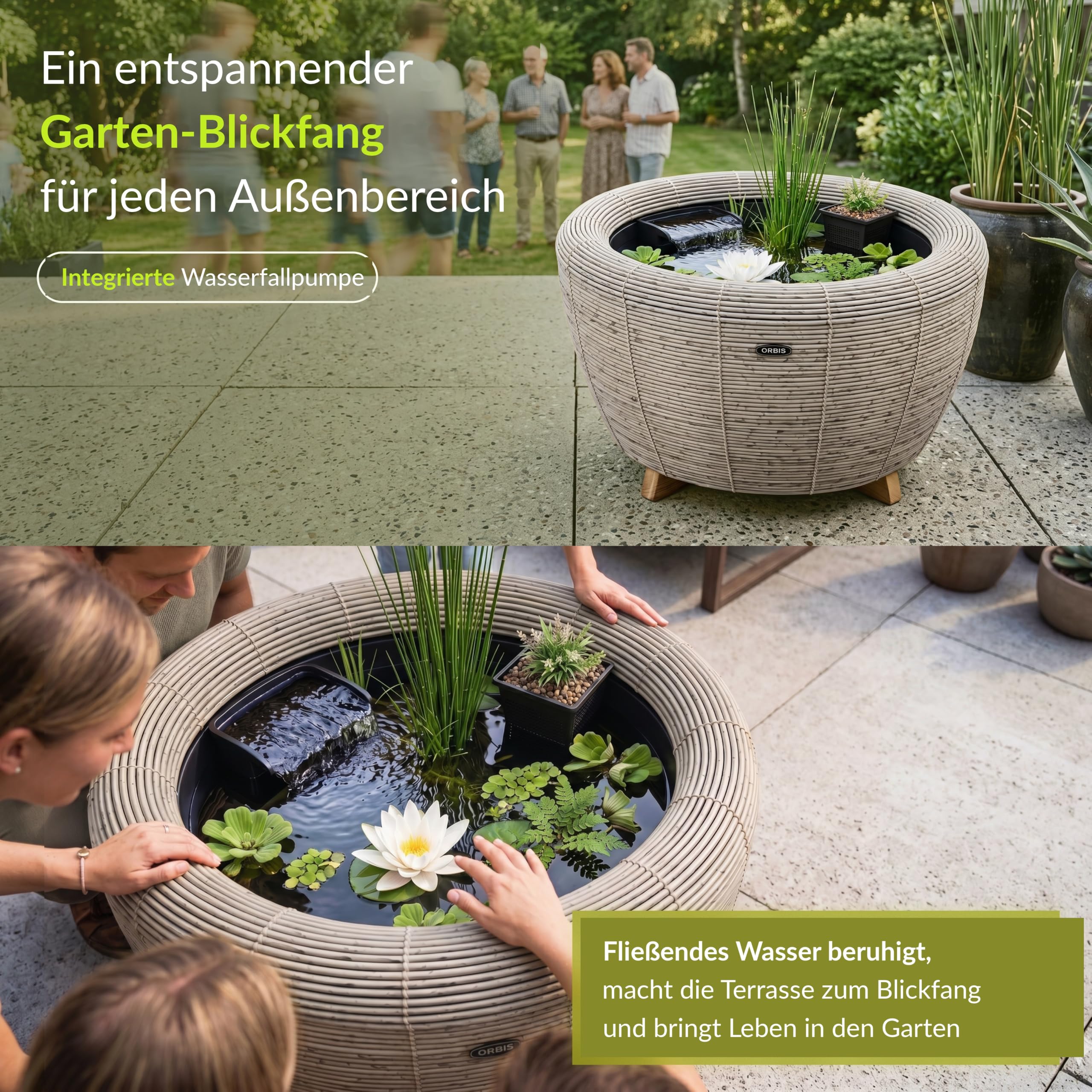 velda-orbis-mini-teich-mit-wasserfall-taupe image 6
