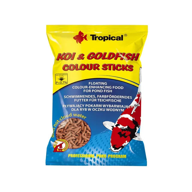 tropical-koi-goldfish-colour-sticks-schwimmendes-teichfutter-1000-ml-90-g image 1
