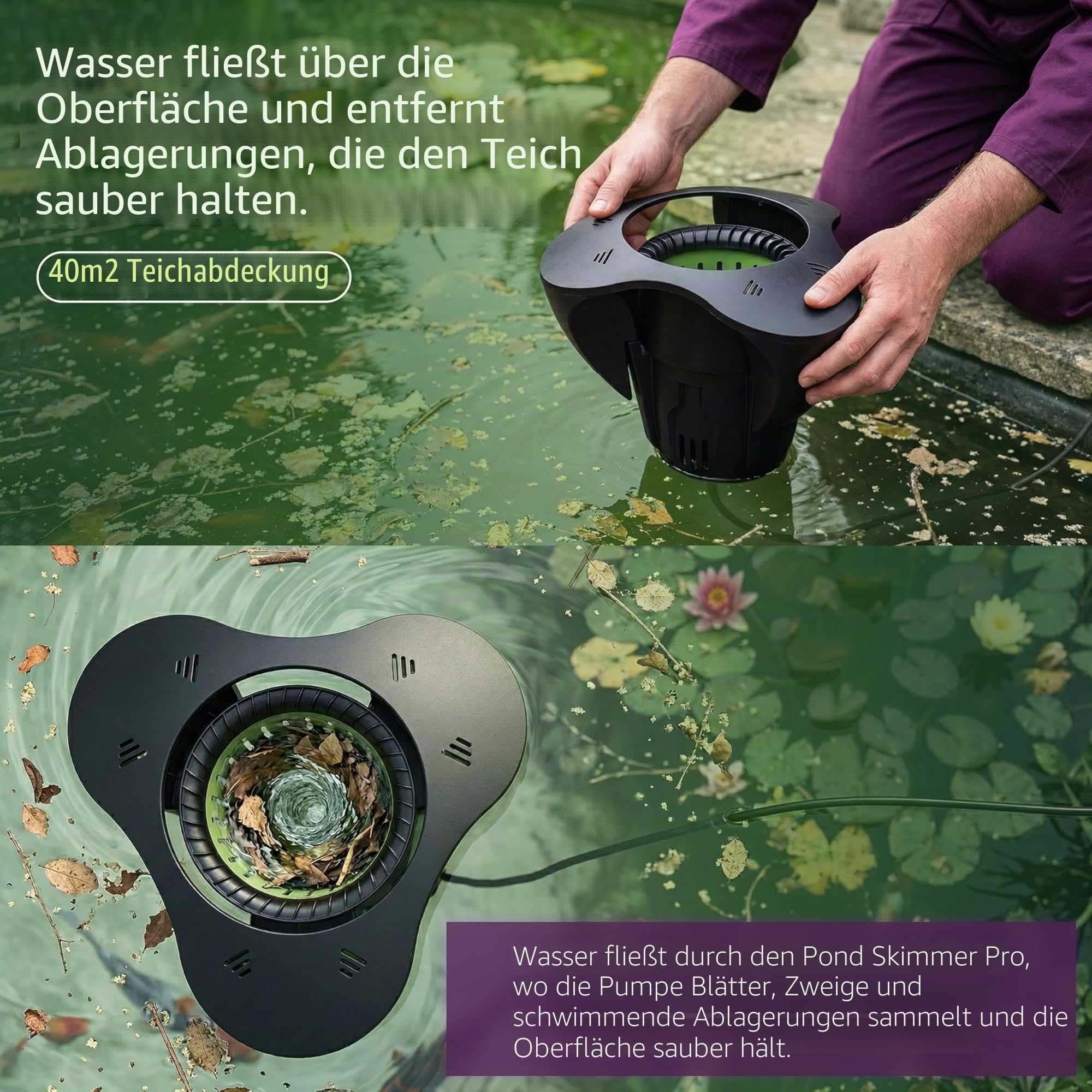 velda-pond-skimmer-pro-schwimmender-oberfl-chenabsauger-mit-pumpe-3-000-l-h image 3