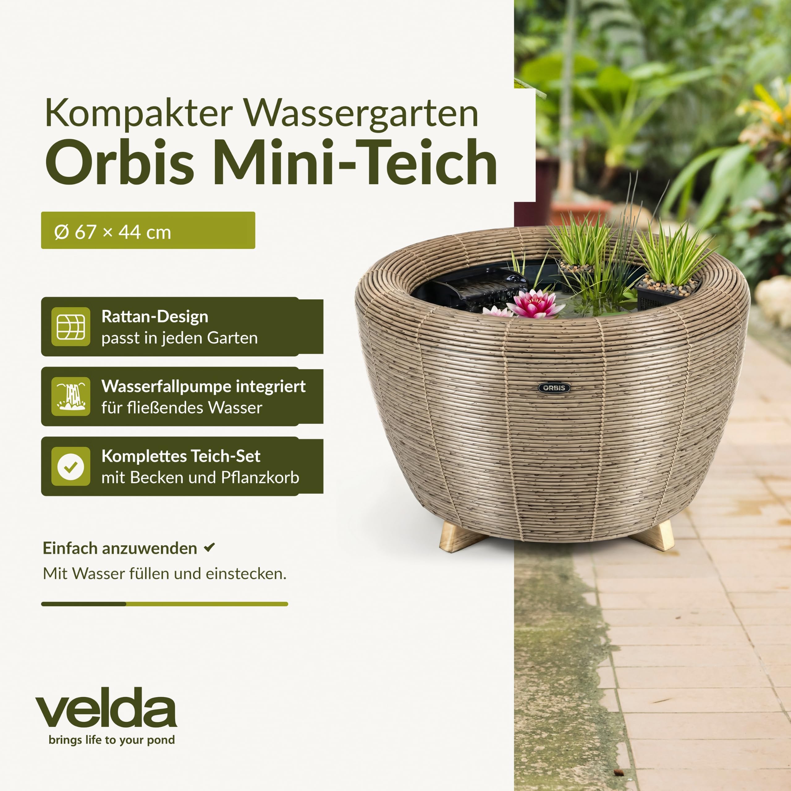 velda-orbis-mini-teich-mit-wasserfall-sepia image 6