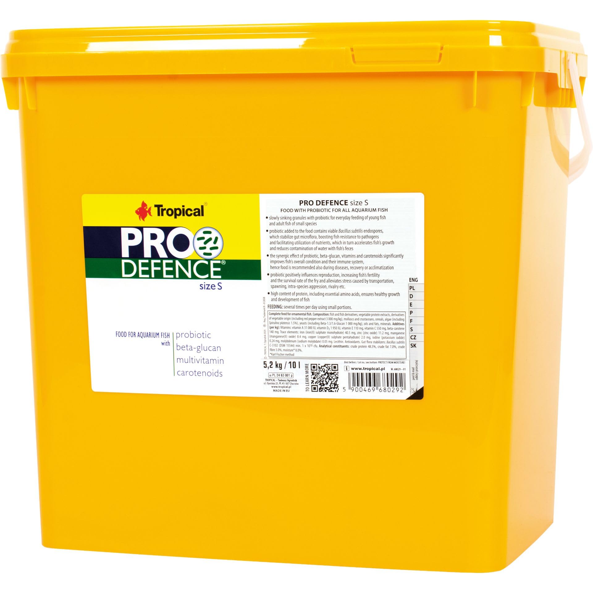 tropical-pro-defence-size-s-10-l-flockenfutter-mit-probiotikum-f-r-kleine-aquari image 1