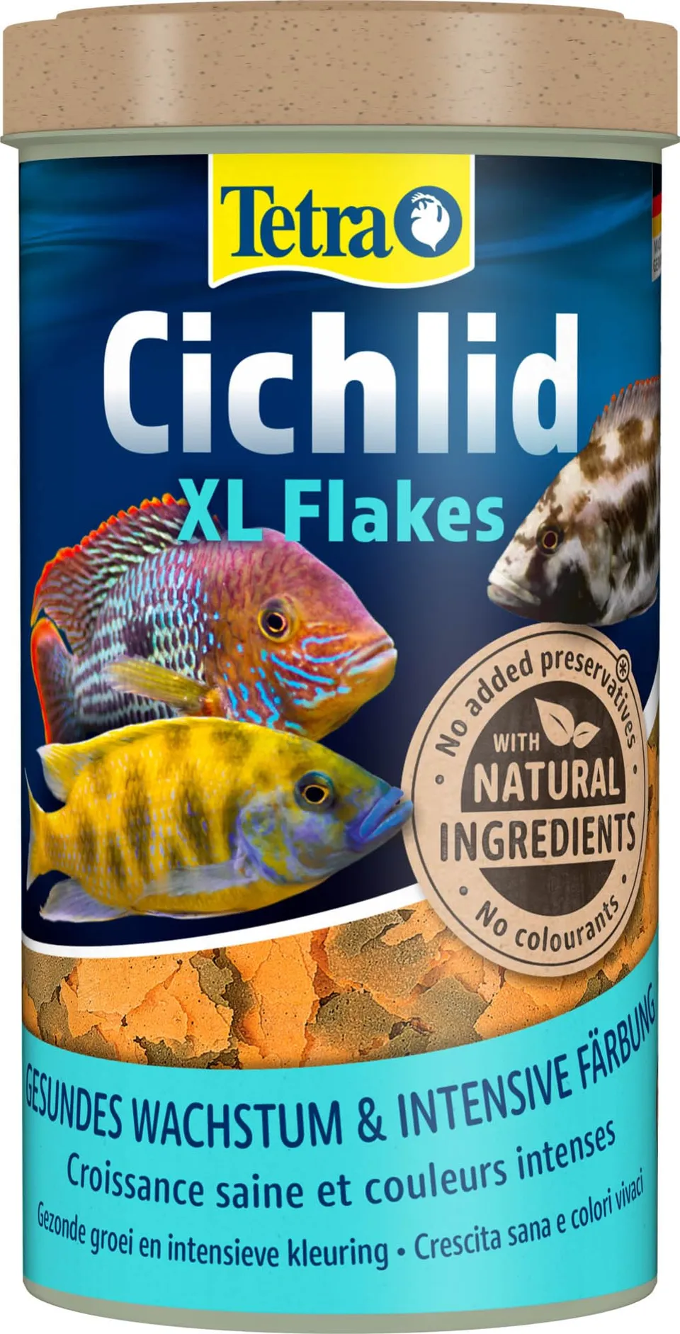 tetra-cichlid-xl-flakes-gro-flocken-fischfutter-500-ml-dose image 1