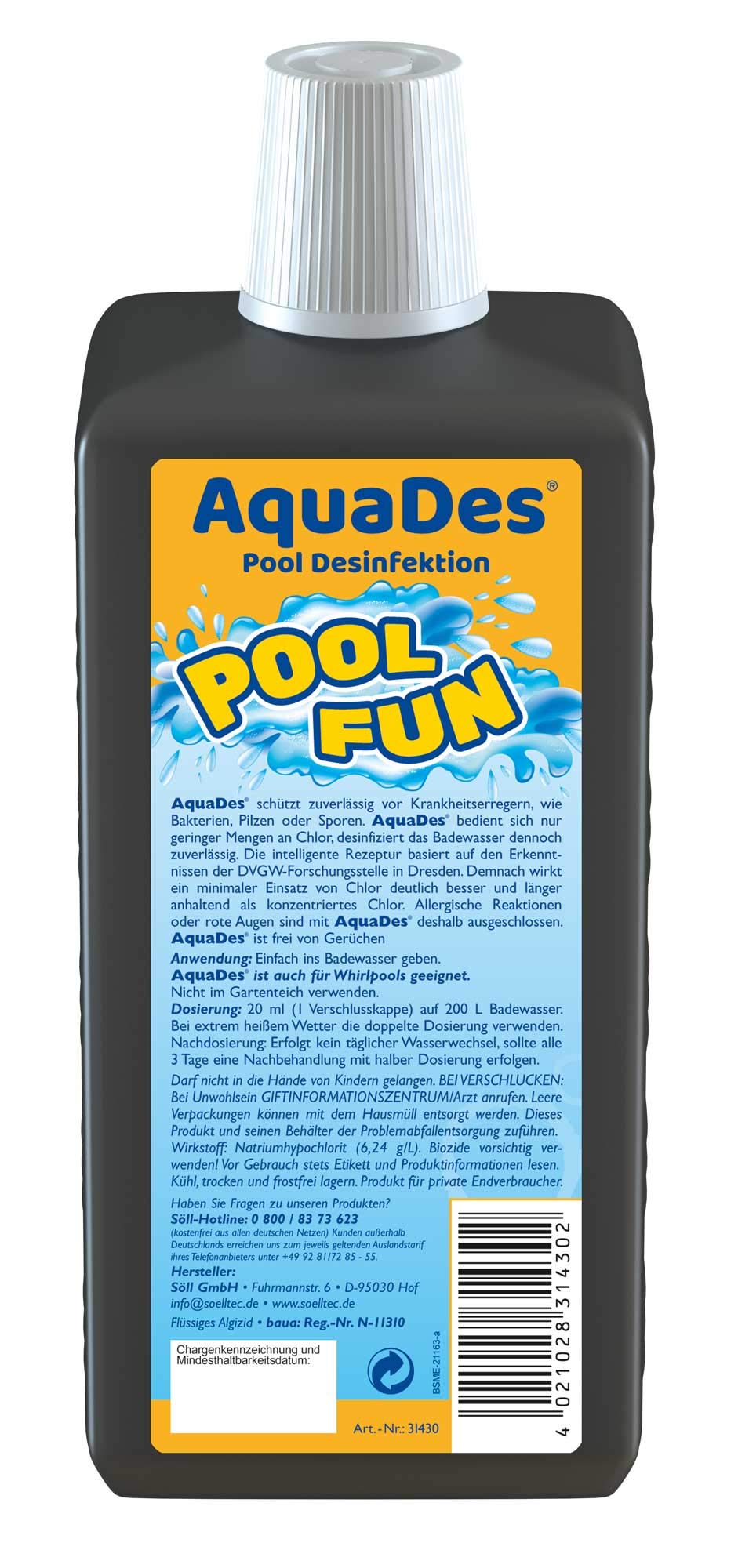 s-ll-aquades-1-l-pool-desinfektion-poolreinigung-wasserpflege-f-r-pool-planschbe image 2