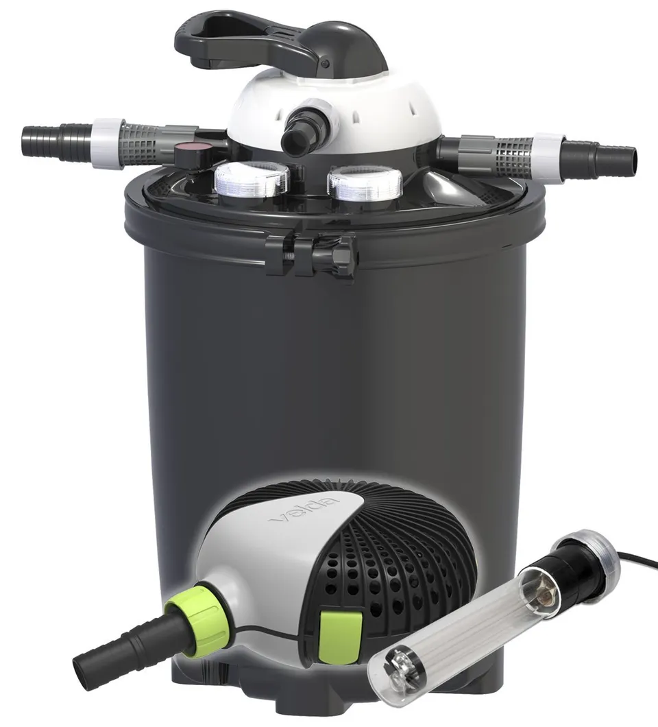 velda-clear-control-25-druckfilter-set-mit-uvc-kl-rer-9-watt-pumpe-und-schlauch image 1