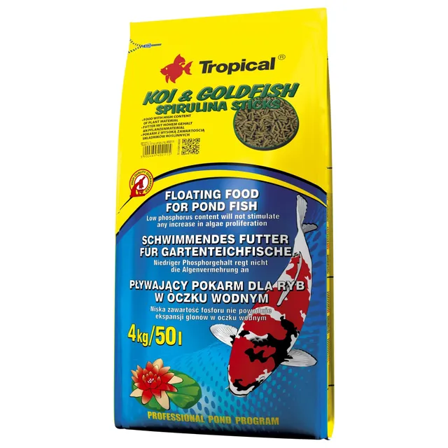 tropical-koi-goldfish-spirulina-sticks-teichfutter-4-kg image 1