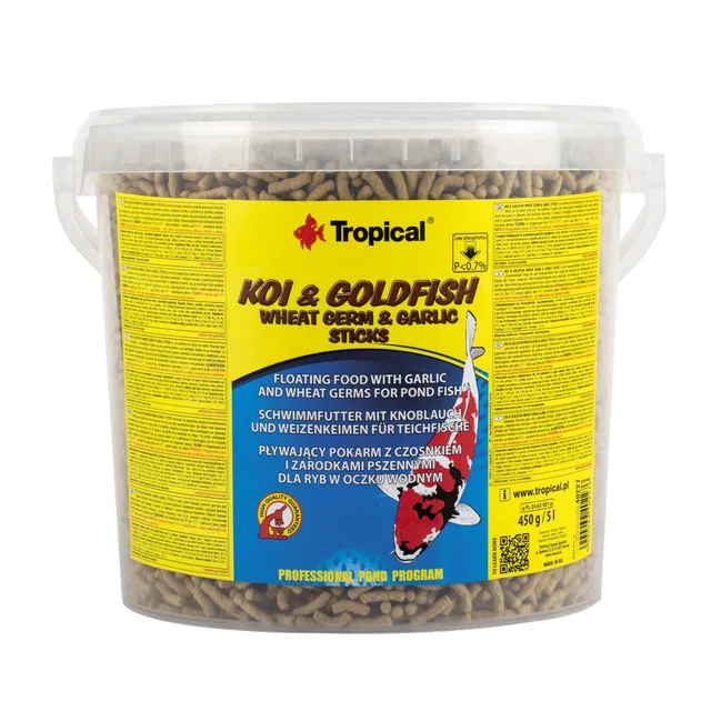 tropical-koi-goldfish-wheat-germ-garlic-sticks-5-l-430-g image 1