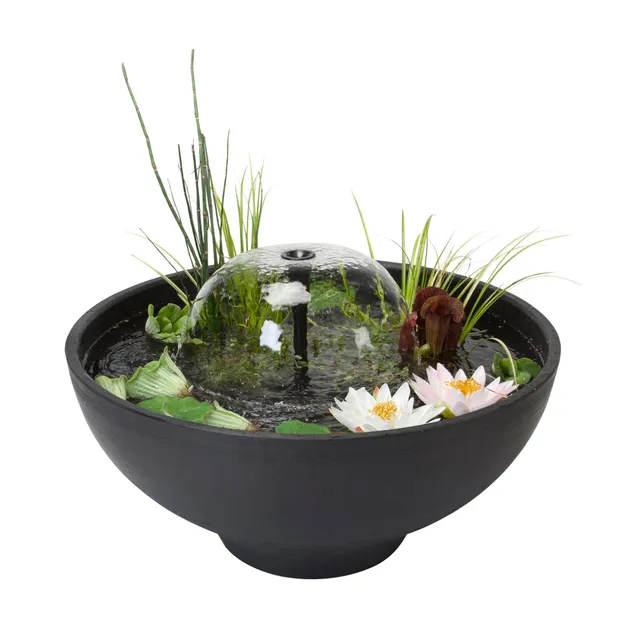velda-fountain-pond-round-75x35-cm-terrassenteich-mit-springbrunnenpumpe-und-pfl image 1
