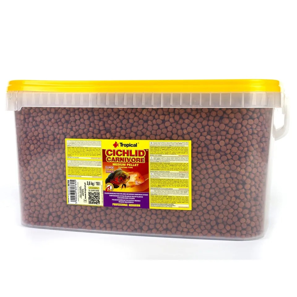 tropical-cichlid-carnivore-pellet-m-10l-schwimmendes-farbfutter-f-r-fleischfress image 1