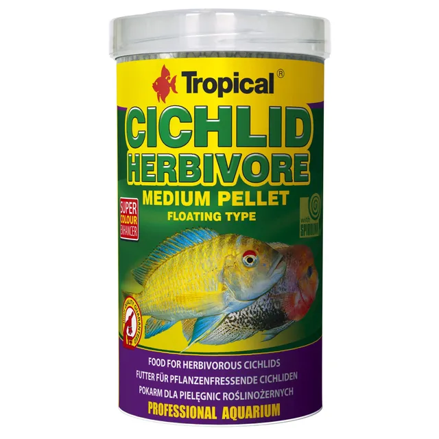tropical-cichlid-herbivore-medium-pellet-schwimmendes-granulat-500-ml image 1