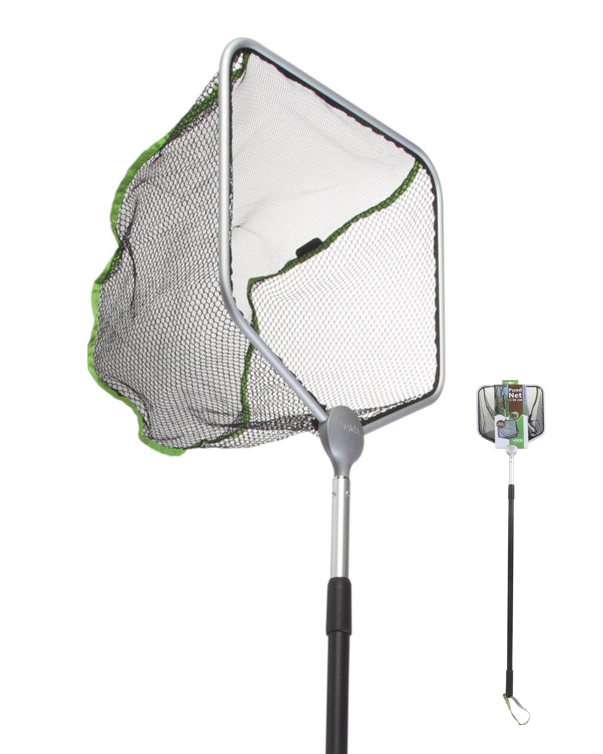 velda-pond-net-viereckig-35-cm-kescher-mit-teleskopstiel image 1
