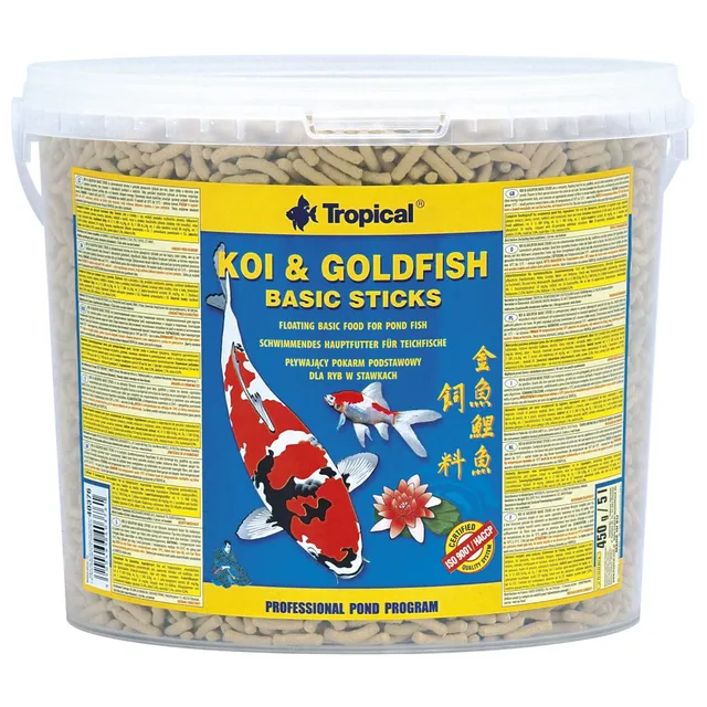 tropical-koi-goldfish-basic-sticks-5-l-430-g-teichfischfutter image 1
