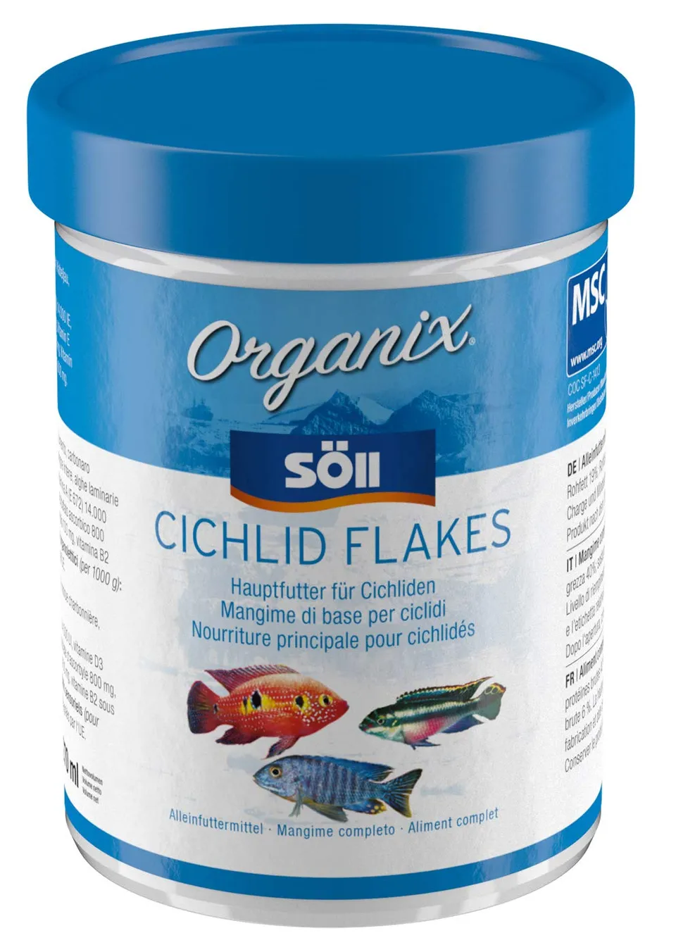 s-ll-organix-cichlid-flakes-aquariumfutter-f-r-barsche-flocken-270-ml image 1