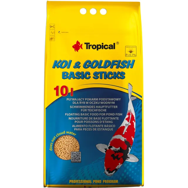 tropical-koi-goldfish-basic-sticks-teichfischfutter-10-l-800-g image 1
