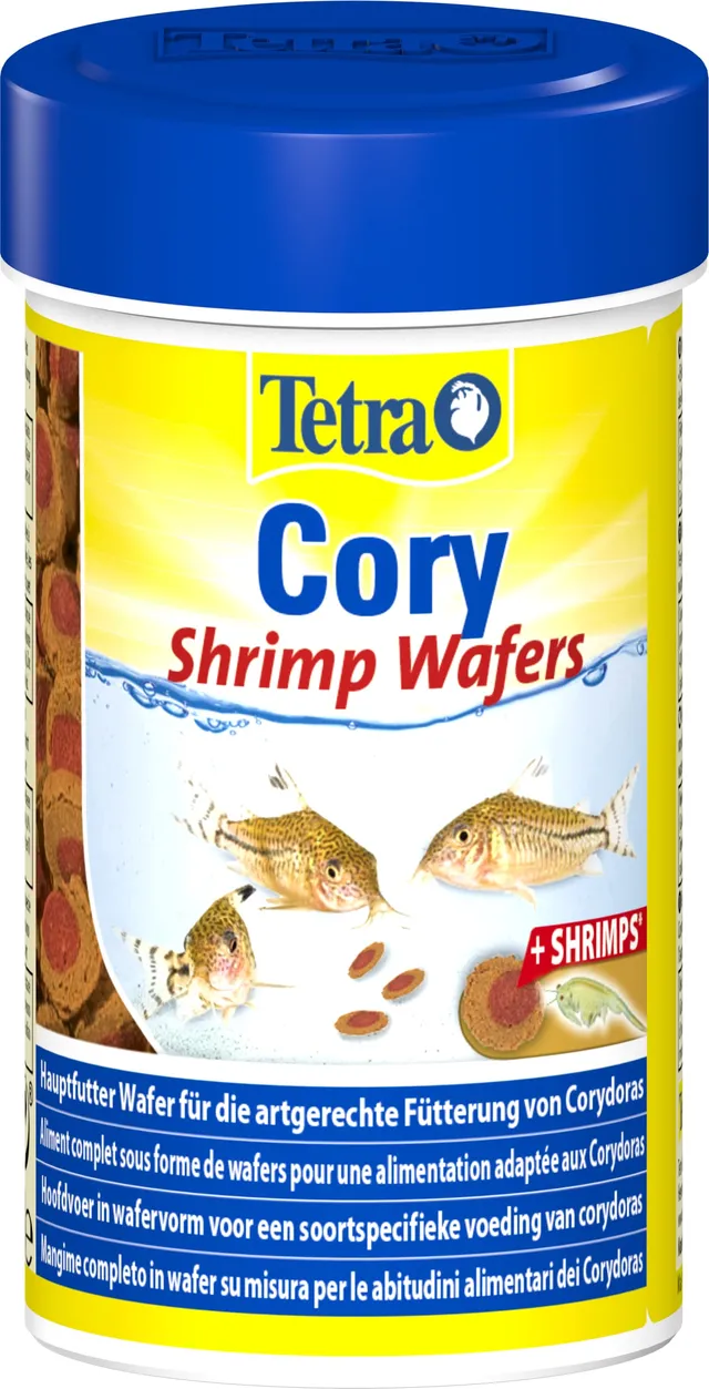 tetra-cory-shrimpwafers-fischfutter-f-r-bodenfische-100-ml-dose-mit-10-shrimps image 1