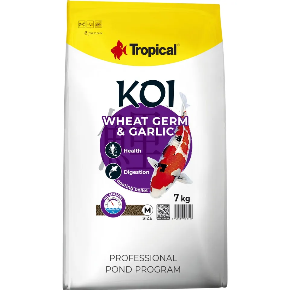 tropical-koi-wheat-germ-garlic-pellet-m-teichfischfutter-f-r-koi-8-30-c-7-kg image 1