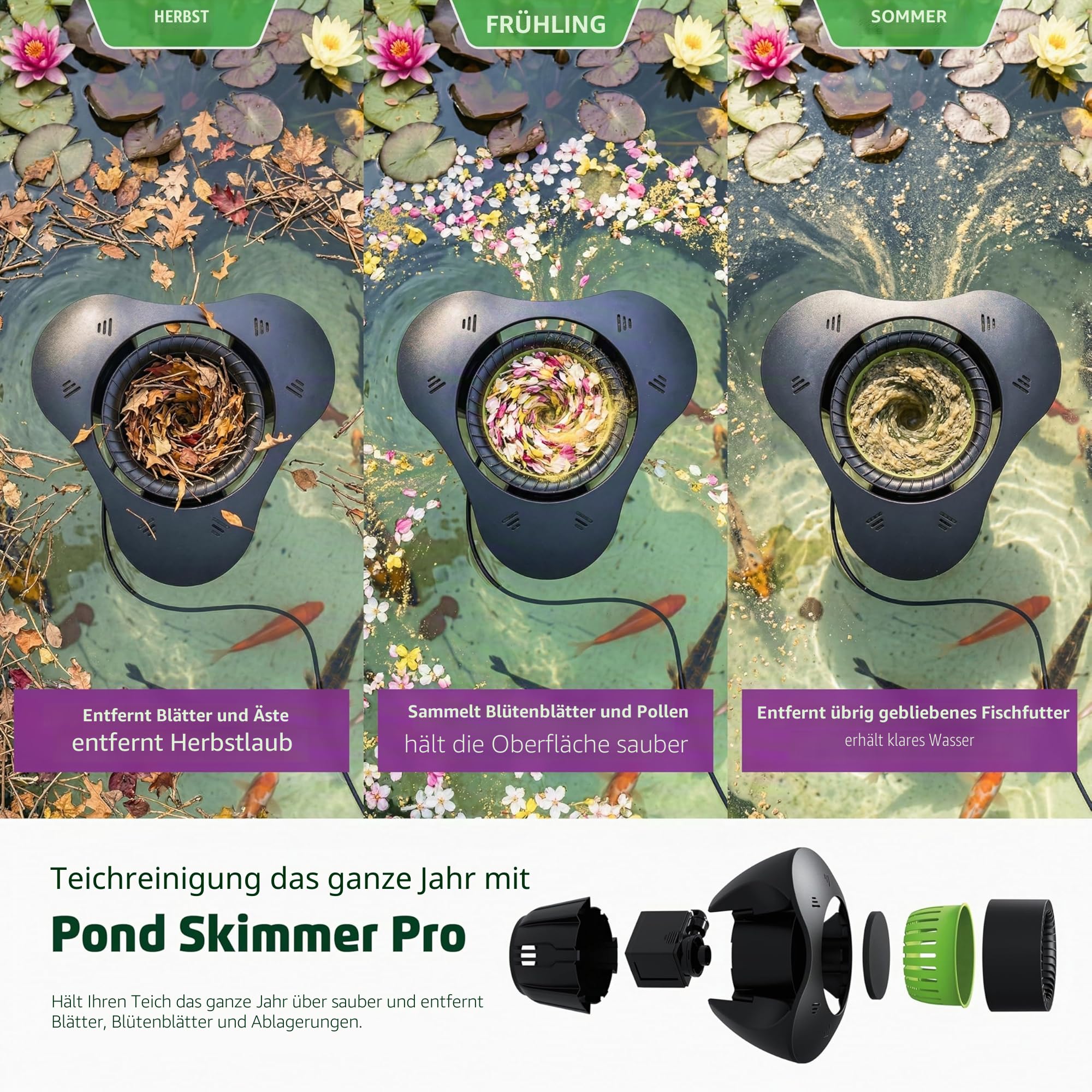 velda-pond-skimmer-pro-schwimmender-oberfl-chenabsauger-mit-pumpe-3-000-l-h image 4
