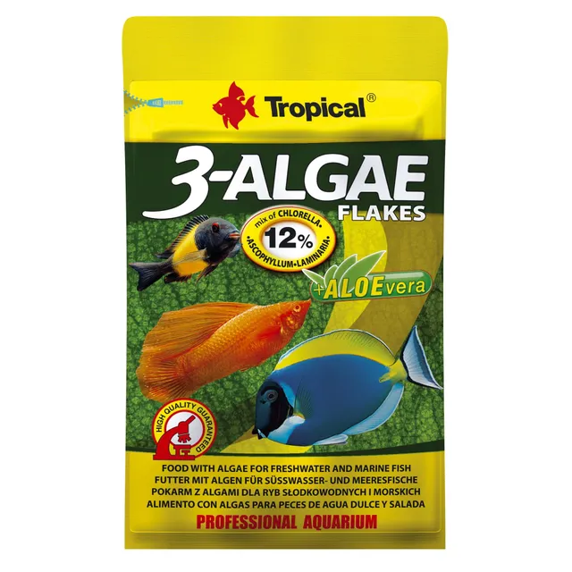 tropical-3-algae-flakes-12-g-flockenfutter-mit-3-algen image 1