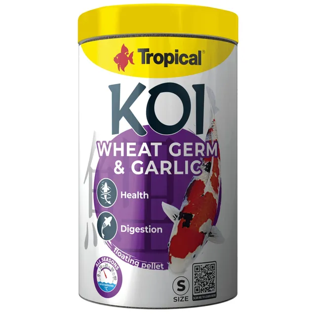 tropical-koi-wheat-germ-garlic-pellet-size-s-1000-ml-320-g-koifutter-8-30-c image 1