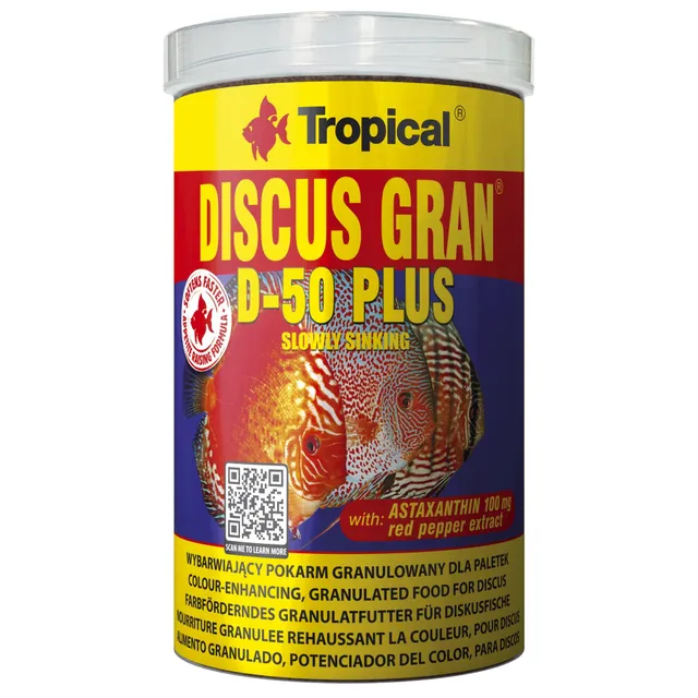 tropical-discus-gran-d-50-plus-diskusfutter-granulat-1-l-dose image 1