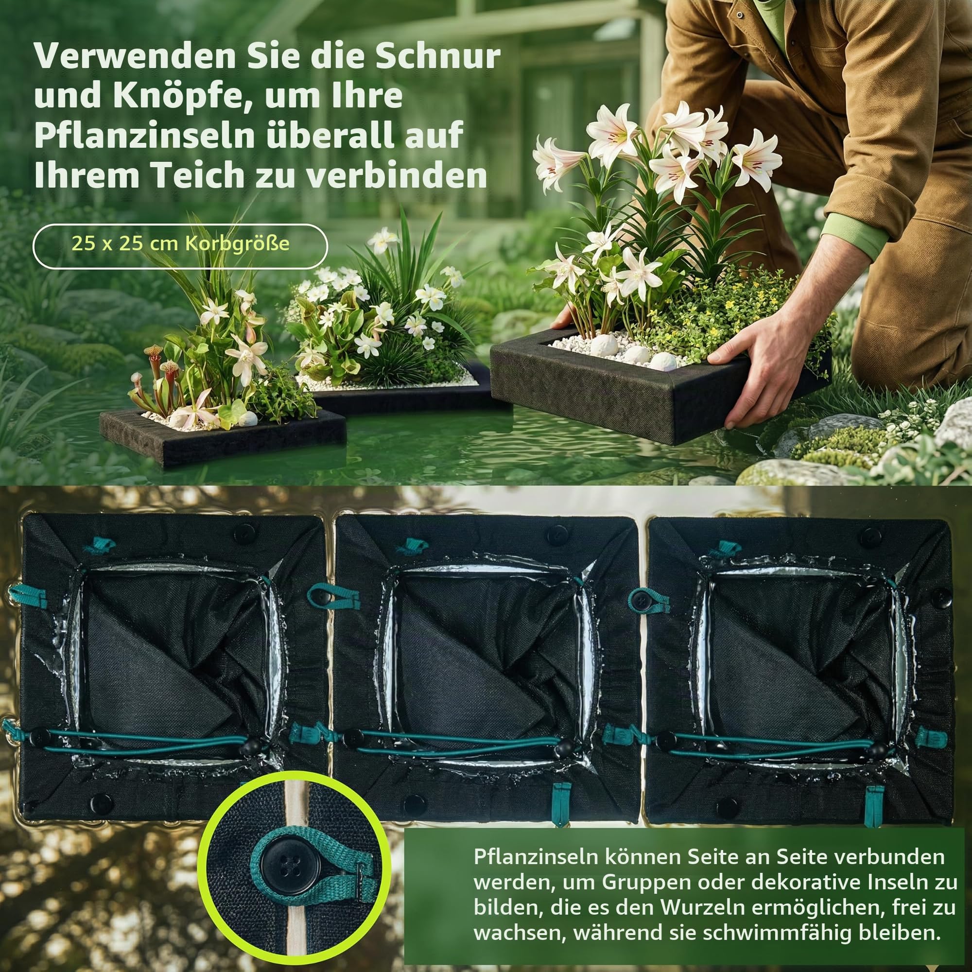 velda-floating-plant-island-eckig-25-cm-schwimmender-pflanzkorb image 5