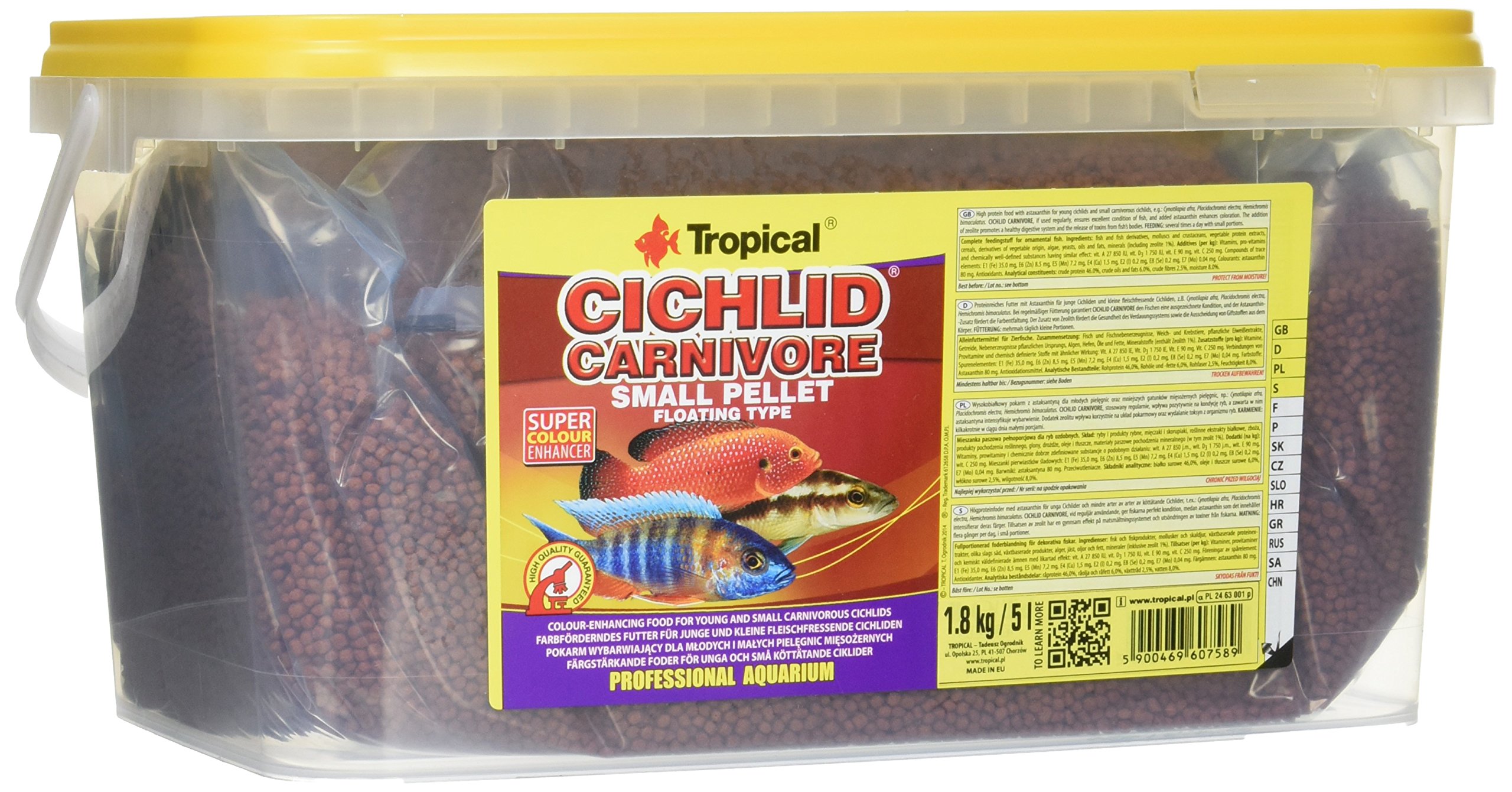 tropical-cichlid-carnivore-small-pellet-5-l-raubfischfutter image 3