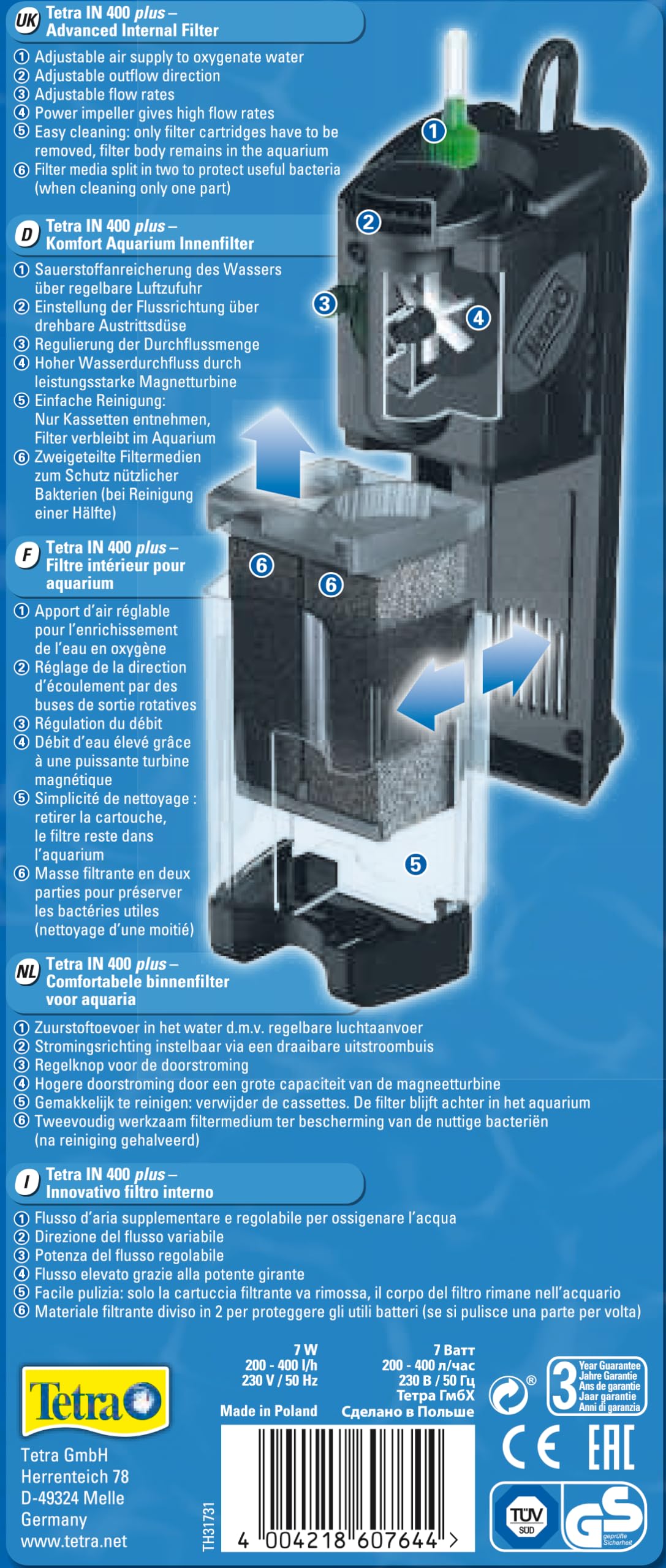 tetra-in-400-plus-aquarium-innenfilter-f-r-30-bis-60-liter image 2